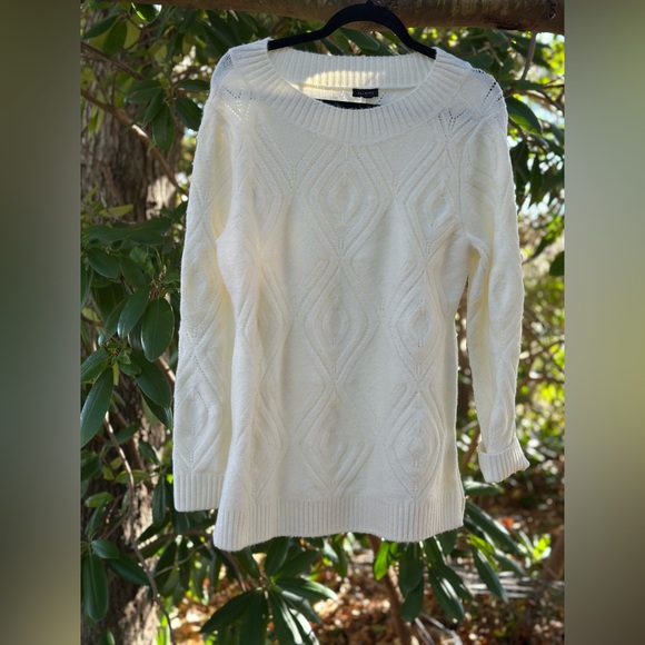 Talbots Sweaters - Talbots Cream Cable Knit Sweater- holiday -